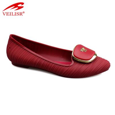 China Flat Outdoor Ladies Flat Sandalias PVC Jelly Ladies Heel Women Heel Birthday Dress Shoes for sale