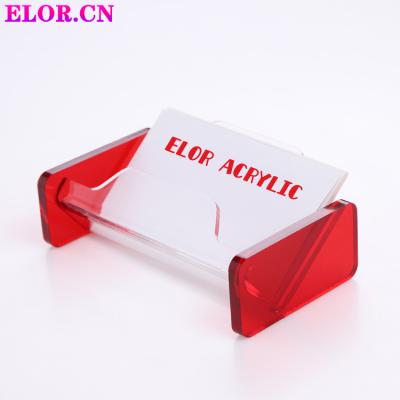 China Wholesale Clear Acrylic Business Card Holder Thickened Colorful Name Card Organizer Popularly Used For Office Display for sale