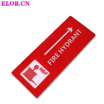 China Practical Elor Fire Equipment Signage Board Acrylic Warning Boards Red Hot Color Plate PMMA Tips Card Custom for sale