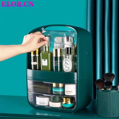 China Large Capacity Fashion Vanity Storage Box Dust Proof Storage Organizer Acrylic Clear In Bedroom With Cover for sale