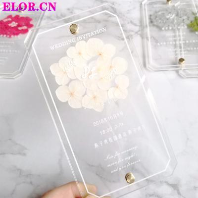 China Europe Personalized Custom Design Invitation Thanksgiving Card Luxury Acrylic Unbreakable Wedding Card Business Invitation for sale