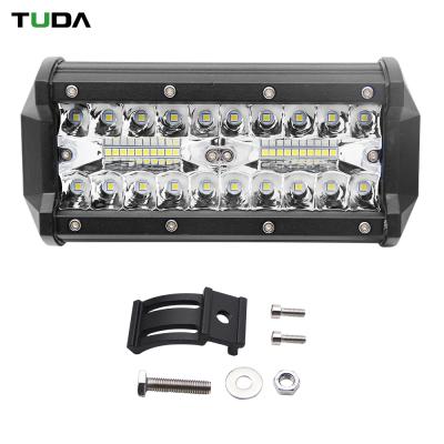 China Car LED Optical Guide 24 Volt 120w 7 Inch LED Housing Die Cast Aluminum Offroad Light Bar for sale