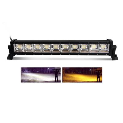 China 6063 Diecast 22 Inch 12V 24V High Power Double Color Aluminum Amber Strobe Car Truck 100W 4X4 Instant Single Row Led Light Bar for sale