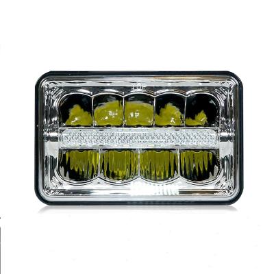 China Aluminum Alloy Housing Die Casting Truck Led Light 7Inch Drive Angel Eyes 4X6 Square Led Headlight 12V 24V for sale