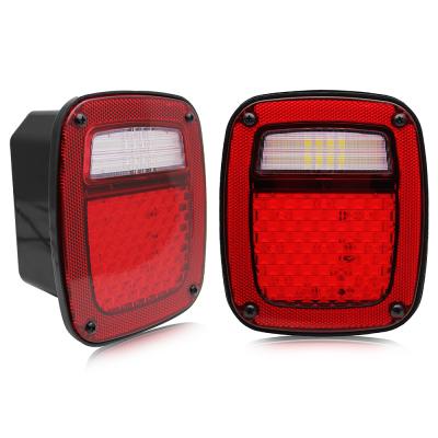 China Aluminum Housing Factory Manufacturer High Quality Diecast Tail Lights 12V 24V Jk Waterproof Square Led Headlight for sale