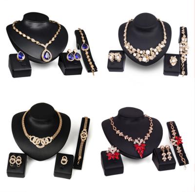 China Wholesale TRENDY Crystal Necklace Fashion Jewelry, Earring Bracelet Necklace Set, Wedding Bridal Women Jewelry Sets for sale