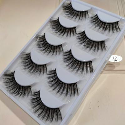 China 5 Pairs Natural Long Full Strip Eyelashes with Lashes Custom Long Mink False Eyelashes Wispy Fluffy Eyelash Packaging Box False 3D Lashes for sale