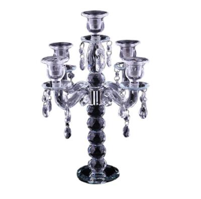 China 5am ​​luxury crystal candelabra candle holder candle holders lanterns and candle crystal jars for sale