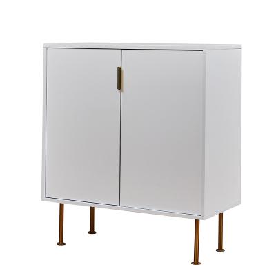 China Contemporary home furniture living room white wood cabinet with metal feet for sale