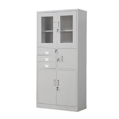 China Newly Beautiful Custom Strong Durable Office Ang Clear Glass Back Door Steel File Storage Cabinets for sale