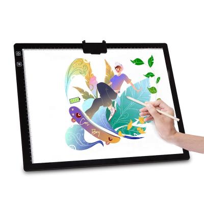 China Graphic /design /art pattern/new product trace integrated type LED bracket design A3 battery discovery Tablet tracing pad USB LED light pad with stand for sale