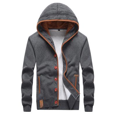 China 2022 Casual Hooded Button-Down Hoodie Anti-Wrinkle Anti-Wrinkle Men's Jacket Autumn/Winter Fleece Sweatshirt Jacket Fully Lined for sale