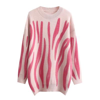 China Anti Wrinkle Women Crewneck Design Computer Fine Knit O Neck Pullover Winter Sweater for sale