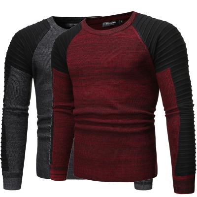 China Anti-pilling Anti-pilling New 2022 Autumn Winter Knitted Sweater Men's O-neck Slim Casual Sweater Men's Sheath Patchwork Sweaters Full for sale