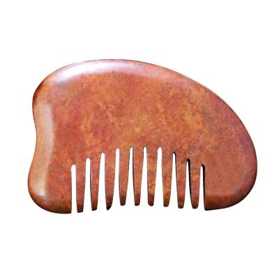 China Wholesale High Quality Red Board Bian Stone Scalp Massager Comb Bianstone Guasha Head for sale