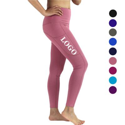 China Yoga Workout Gaiters Workout Control Tummy Pocket Yoga Inner Pants Breathable Multi Color Running Waist High Waisted Yoga Pants for sale