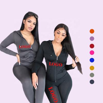 China Breathable In Running Women Sleeve Long Cardigan Hoodie Suit Zipper Up Autumn Casual Solid Color Overall Sweatsuit for sale