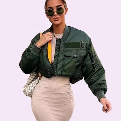 China Amazon Hot New Autumn Women Pocket Insect Wear Coat Loose Fitting Short Casual Wear Jacket For Women for sale