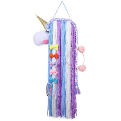 China Material Friendly/Unicorn Hair Bows Storage Belt Luxury/New For Girls Hair Clips Hanging Organizer Hair Strip Holder Accessories for sale