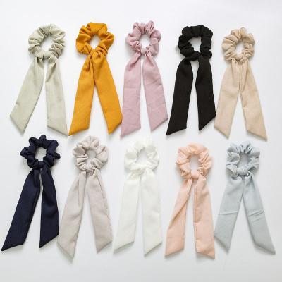 China Korean and Japan Fashionable Solid Color Cloth Scrunchies Girls Hair Scrunchies for sale