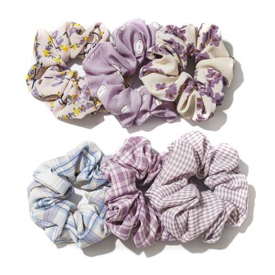 China New Fashionable Japan and Korean Chiffon Hair Scrunchies Handmade Cute Hair Scrunchies for Girls for sale