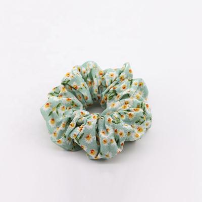 China Small Flowers Elegant Scrunchies New Fashion Style Silk Hair Scrunchies for sale