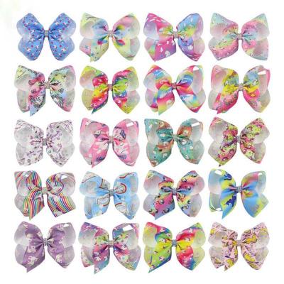 China Popular Selling Unicorn Hairpin Children's Head Hair Bow Clip 6 Inch Bundle Drill Hair Clip For Kids for sale