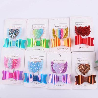 China 2020 Cute Korean Hair Clips For Baby Girls PVC Bow Hair Clip for sale