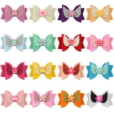 China New Cute Flower Hair Clips Angel Wings Bow Hairpin Baby Hair Pins Hair Clips Handmade Hair Clips for sale