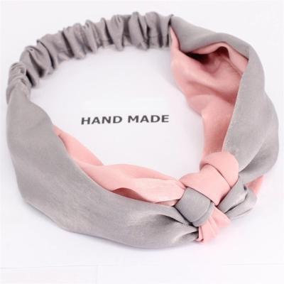 China Material friendly/luxury custom made satin twisted knot elastic hair band women headband fashion hair accessories new/new for girls for sale