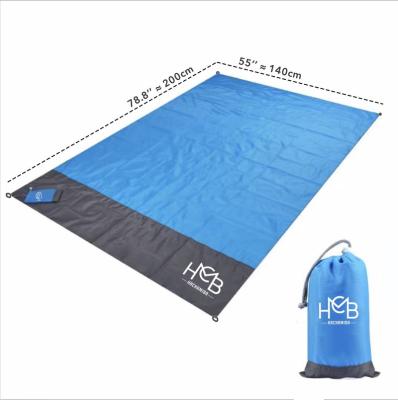 China Custom Terylene Logo Extra Large Sand Free Picnic Pocket Beach Blanket Portable Portable Outdoor Rug for sale