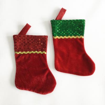 China Wholesale Custom Velvet Stocking Shape Gift Bag Christmas Stocking 16YG2080-1 for sale