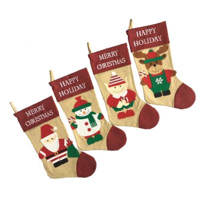 China Polyester Christmas Stocking, Fireplace Decoration Christmas Supplies Hotel Bar Party Mall Hanging Christmas Socks for sale