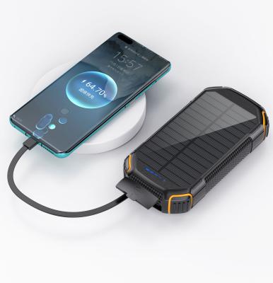 China Portable solar power bank 30000mah energy 20000mah waterproof solar charger wireless power bank for sale