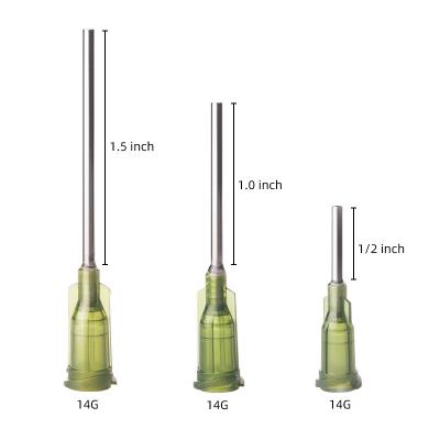 China Industrial Use 2022 Industrial Liquid Dispenser Syringe With Luer Lock 14 G X Length 1Inch Blunt Needles for sale