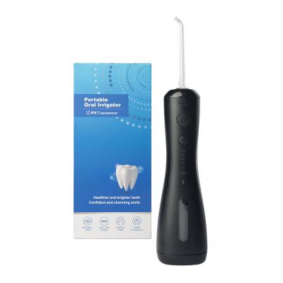 China Hot 2022 Amazon Sales Hotel Black Color Teeth Cleaner Portable Cordless Irrigator Water Dental Flosser for sale