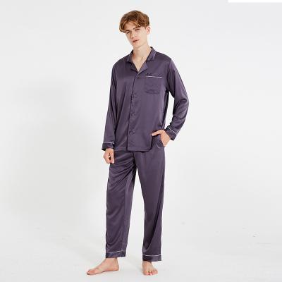 China Wholesale QUICK DRY Wholesale Long Sleeve Couples Satin Home Wear Pijama Set Lounge Wear Satin Pajamas Men for sale