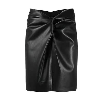 China Black Breathable Leather Plain High Waist Protein Short Skirt for sale