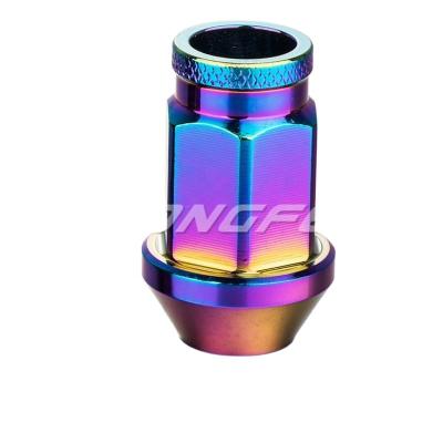 China High Quality Steel Cardboard Hex Wheel Lug Nut M12 X 1.25 45 Mm Rainbow Color for sale