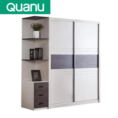 China Modern Simple Sliding Door Sliding Door Wardrobe With Side Cabinet Storage Cabinet Wardrobe Furniture Design for sale