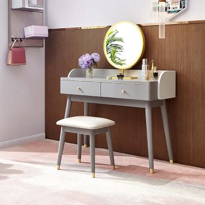 China 126901 Beautiful Makeup Furniture Luxury Modern Dressing Table With LED Lighted Mirror And Stool for sale