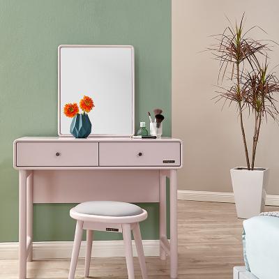 China 801801 Wholesale New Modern Beautiful Makeup Dresser Pink Dressing Table With Mirror for sale