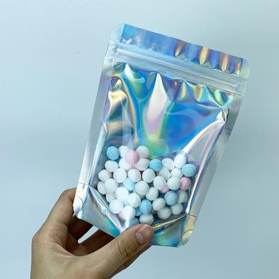 China Custom Printing Holographic Barrier Aluminum Foil Stand Up Pouch For Gift Nail Wrapping for sale