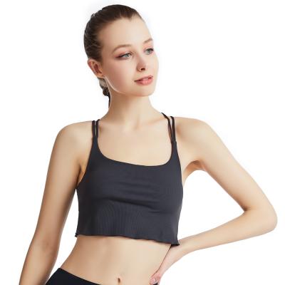 China Breathable Fitness Seamless Bra Support Strap Women's Yoga Sports Vest Backless Bra for sale