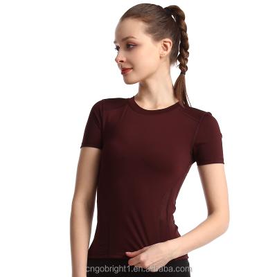 China Breathable Fitness T-Shirt Sweat-Wicking Breathable Yoga Tops Brands Tie Up Yoga Top for sale