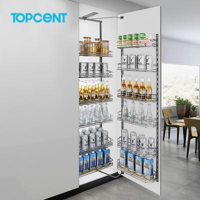 China TOPCENT Modern Kitchen Equipment Storage Galley Unit 450mm / 600mm Pull Out Tandem Galley for sale