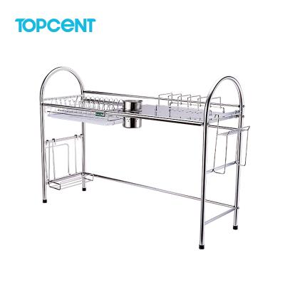 China TOPCENT Wire Dish Rack Kitchen Utensil Rack Dish Drainer Dish Knife Placer Stored for sale