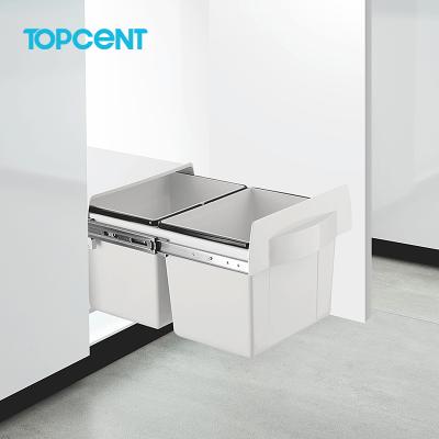 China TOPCENT Stored Drawer Pull Out Type Trash Can Kitchen Accessories Waste Bin for sale