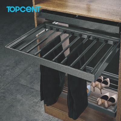 China TOPCENT Modern Furniture Wardrobe Accessories Free Standing Closet Pull Out Pants Rack for sale