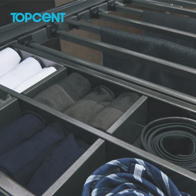 China TOPCENT Trouser Tubes Movable Pants Rack With Soft Close Function Use For Wardrobe Or Cabinet Pull Out Display Pants Hanger for sale